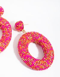 Beaded Chunky Doughnut Drop Earrings - link has visual effect only