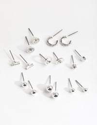 Silver Mini Hoop and Stud 8-Pack Earring - link has visual effect only