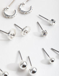 Silver Mini Hoop and Stud 8-Pack Earring - link has visual effect only