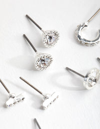 Silver Mini Hoop and Stud 8-Pack Earring - link has visual effect only