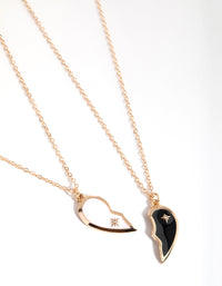 Gold Black & White Half Yin Yang Necklace Pack - link has visual effect only