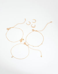 Gold Leaf Anklet & Toe Ring 6-Pack Set - link has visual effect only