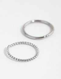 Rhodium Surgical Steel Diamante Twist Nose Ring 4-Pack - link has visual effect only