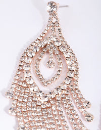 Rose Gold Statement Cupchain Tassel Earrings - link has visual effect only