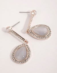 Rose Gold Cats Eye Teardrop Earrings - link has visual effect only