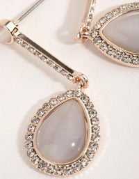 Rose Gold Cats Eye Teardrop Earrings - link has visual effect only