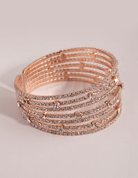 Rose Gold Diamante Multi Row Cuff Bracelet - link has visual effect only