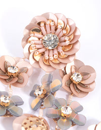 Blush Flower Sequin Drop Earrings - link has visual effect only