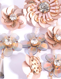 Blush Flower Sequin Drop Earrings - link has visual effect only