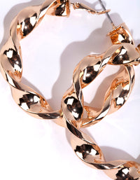 Gold Twisted Hoop Earrings - link has visual effect only