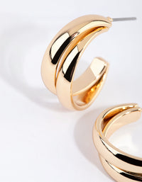 Gold Small Double Hoop Earrings - link has visual effect only