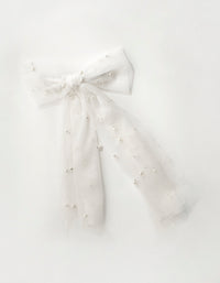 Pearl Detail Mesh Bow Clip - link has visual effect only