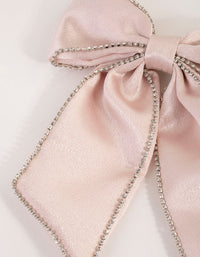 Blush Fabric Cupchain Satin Bow Clip - link has visual effect only