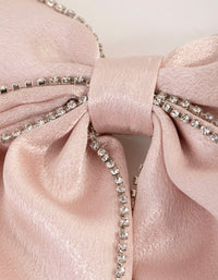 Blush Fabric Cupchain Satin Bow Clip - link has visual effect only