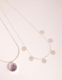 Silver Amethyst Shaker Necklace - link has visual effect only