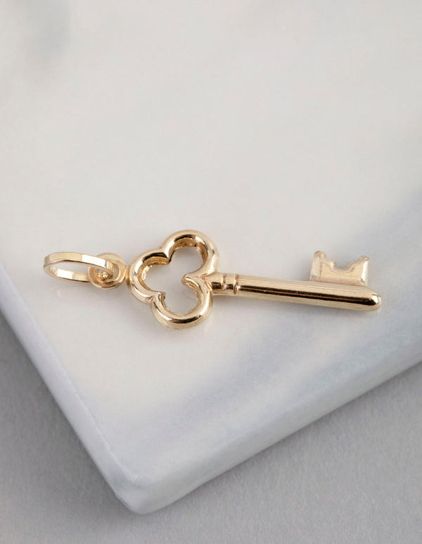 9ct Gold Key Pendant Charm