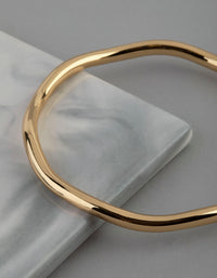 18ct Gold Plated Brass 4.5mm Wavey Bangle - link has visual effect only