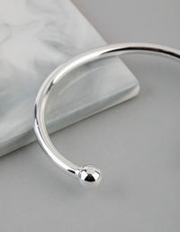 Silver Plated Brass Ball End Cuff Bracelet - link has visual effect only