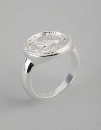 Silver Plated Brass Coin Ring - link has visual effect only