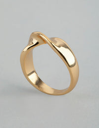 18ct Gold Plated Brass Twisted Ring - link has visual effect only