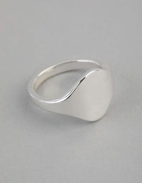 Silver Plated Brass Asymmetrical Signet Pinky Ring - link has visual effect only