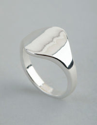 Silver Plated Brass Asymmetrical Signet Pinky Ring - link has visual effect only