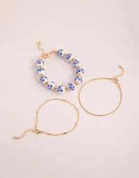 Gold Ceramic Bead Bracelet Pack - link has visual effect only