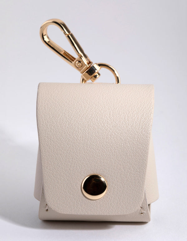 Tall Cream PU Leather Earpod Case