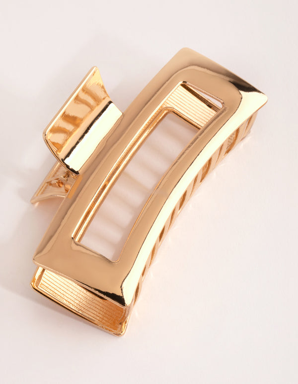 Gold Metal Rectangle Claw Clip