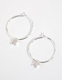 Sterling Silver Mini Star Hoop Earrings - link has visual effect only