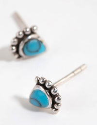 Sterling Silver Antique Turquoise Stud Earrings - link has visual effect only