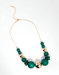 Matte Green Ball Short Necklace - link has visual effect only