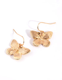 Gold Butterfly Drop Earrings - link has visual effect only