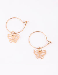 Gold Cut Out Butterfly Huggie Earrings - link has visual effect only