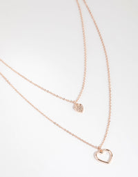 Rose Gold Double Heart Layered Necklace - link has visual effect only