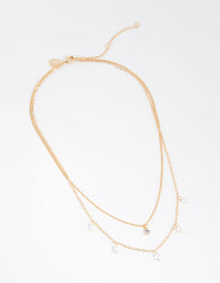 Gold Plated Freshwater Pearl Layered Necklace - link has visual effect only