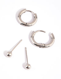 Surgical Steel Stud & Huggie Earring Set - link has visual effect only