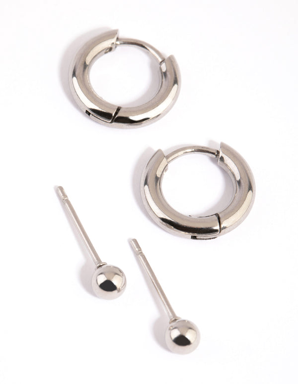 Surgical Steel Stud & Huggie Earring Set