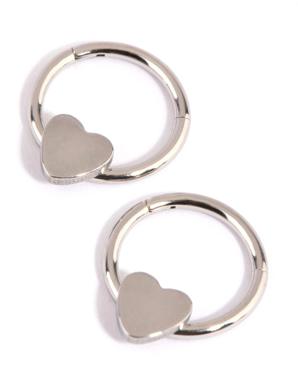 Surgical Steel Heart Sleeper Earrings