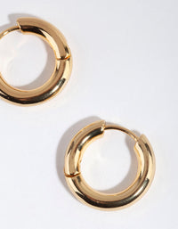 Gold Plated Everyday Chunky Huggie Earrings - link has visual effect only