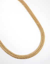 Gold Plated Flat Scaled Chain Necklace - link has visual effect only