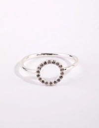 Silver Cubic Zirconia Open Circle Ring - link has visual effect only