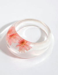 Pink Plastic Daisy Ring - link has visual effect only