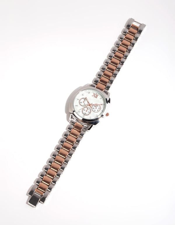 Silver chain link watch shop
