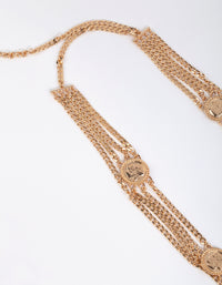 Gold Coin Layered Chain Belt - link has visual effect only