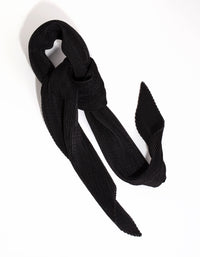 Black Satin Pleated Scarf - link has visual effect only