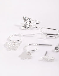 Silver Butterfly Ear Cuff Stack 6-Pack - link has visual effect only