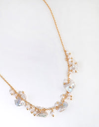 Gold Plated Freshwater Pearl Cluster Drop Necklace - link has visual effect only