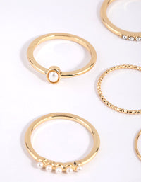 Gold Plated Freshwater Pearl Textured Ring Pack - link has visual effect only