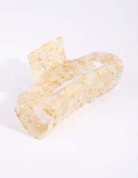 Gold Flecked Rectangular Acrylic Claw - link has visual effect only